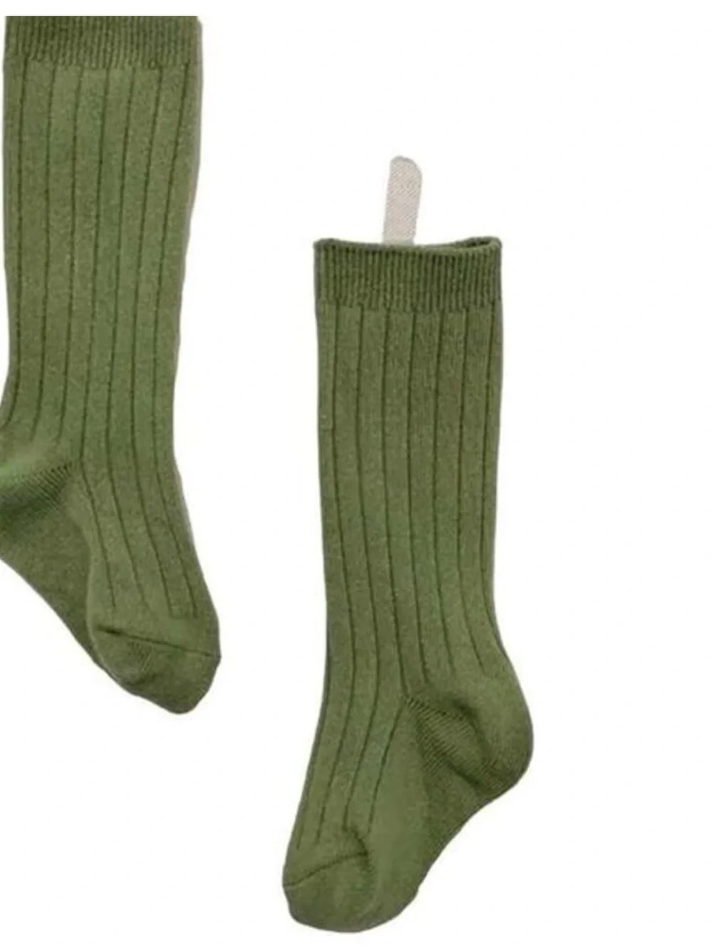 New baby, kids cotton knee high socks green 0-6 months, 5-7 years